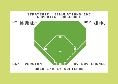 Computer Baseball screenshot 3 for Commodore 64